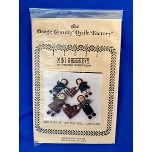 Vintage Osage County Quilt Factory, Mini Raggedy's Doll Garlands Pattern, UC/FF